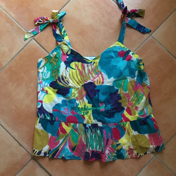 J. Crew Tops - JCrew Seaside floral tie shoulder top
